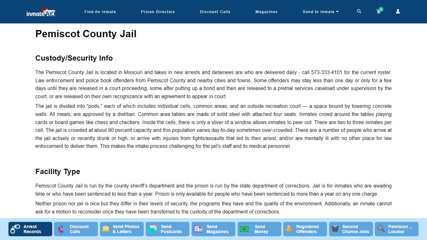 Pemiscot County Jail - InmateAid
